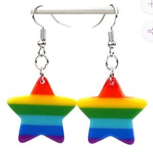 ‎Rainbow Star Shaped Drop Earrings